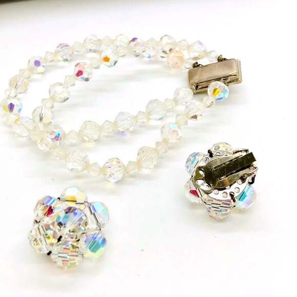 Vintage Art Deco Aurora Borealis Rhinestone Jewelry - Picture 9 of 10